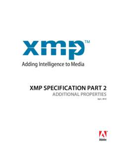 XMP Specification Part 2: Additional Properties