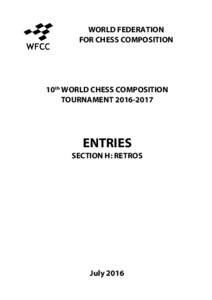 WORLD FEDERATION FOR CHESS COMPOSITION 10th WORLD CHESS COMPOSITION TOURNAMENT