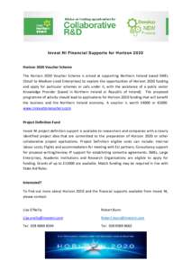 Microsoft Word - Invest NI Financial Supports for Horizon 2020