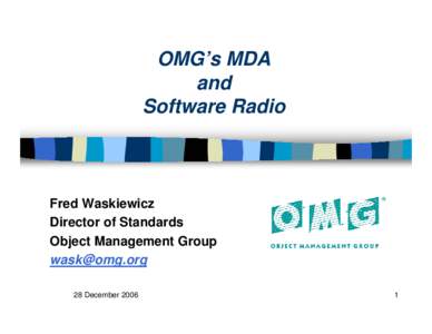 OMG's MDA and Software radio