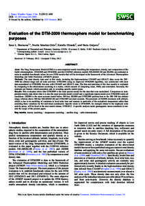 Evaluation of the DTM-2009 thermosphere model for benchmarking purposes