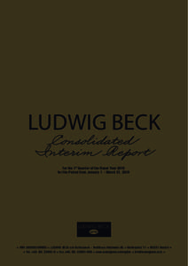 LUDWIG BECK Consolidated Interim Report for the 1st Quarter of the Fiscal Year 2015 for the Period from January 1 – March 31, 2015
