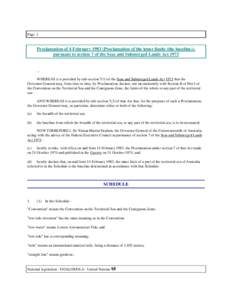 Page 1  Proclamation of 4 February[removed]Proclamation of the inner limits (the baseline)), pursuant to section 7 of the Seas and Submerged Lands Act 1973  ...