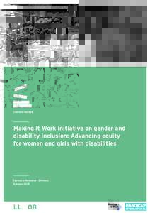 Lessons learned  Making it Work initiative on gender and disability inclusion: Advancing equity for women and girls with disabilities
