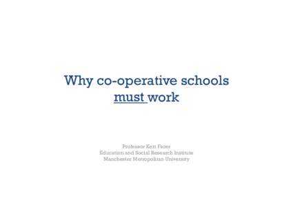 Why co-operative schools must work
