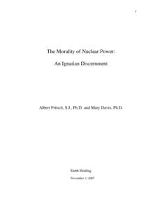 The Morality of Nuclear Power: An Ignatian Discernment