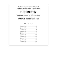 The University of the State of New York REGENTS HIGH SCHOOL EXAMINATION GEOMETRY Wednesday, January 28, 2015 — 9:15 a.m.