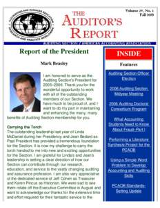 The Auditor's Report - Volume 29, No. 1 - Fall 2005