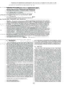 JOURNAL OF GEOPHYSICAL RESEARCH, VOL. 106, NO. C5, PAGES 9517–9531, MAY 15, 2001  Sediment resuspension over a continental shelf during Hurricanes Edouard and Hortense G. C. Chang and T. D. Dickey Ocean Physics Laborat
