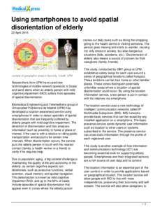 Using smartphones to avoid spatial disorientation of elderly