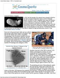 Asteroid Itokawa Samples - PSRD | A CosmoSparks report