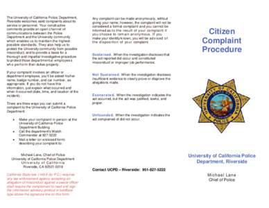 The University of California Police Department,