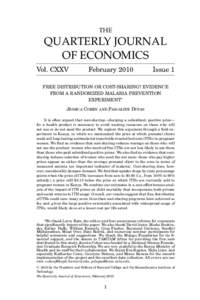 THE  QUARTERLY JOURNAL OF ECONOMICS Vol. CXXV