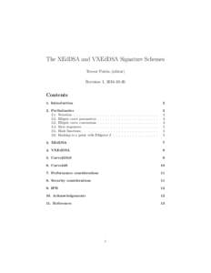 The XEdDSA and VXEdDSA Signature Schemes Trevor Perrin (editor) Revision 1, Contents 1. Introduction