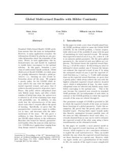 Global Multi-armed Bandits with H¨ older Continuity Onur Atan UCLA