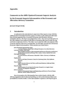 Appendix:  Comments on the ARB’s Updated Economic Impacts Analysis by the Economic Impacts Subcommittee of the Economic and Allocation Advisory Committee (revised 18 April 2010)