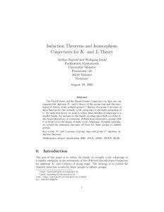 Conjectures / K-theory / Surgery theory / C*-algebras / Farrell–Jones conjecture / HNN extension / Baum–Connes conjecture / Algebraic K-theory / P-group / Abstract algebra / Algebra / Group theory