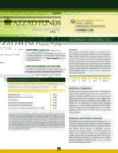 (Ticker: ADJEX) Halal Equity Mutual Fund Azzad Ethical Fund  NOVEMBER 1, 2015