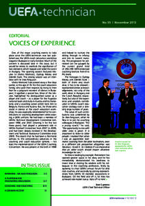 technician No. 55 | November 2013 Editorial  One of the major coaching events to take