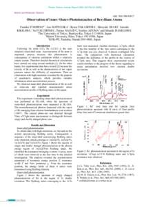 Photon Factory Activity Report 2004 #22 Part BAtomic and Molecular Science 16B, 20A/2003G017  Observation of Inner/ Outer-Photoionization of Beryllium Atoms