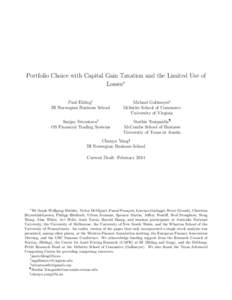 Portfolio Choice with Capital Gain Taxation and the Limited Use of Losses∗ Paul Ehling† BI Norwegian Business School  Michael Gallmeyer‡