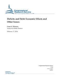 Deficits and Debt: Economic Effects and Other Issues