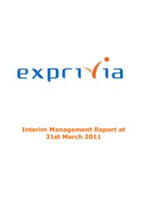 Interim Management Report at 31st March 2011 Interim Management Report at 31st MarchTable of Contents