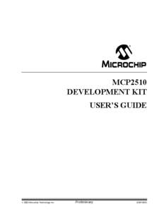 M MCP2510 DEVELOPMENT KIT USER’S GUIDE   2002 Microchip Technology Inc.