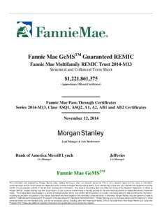 Fannie Mae Multifamily REMIC Trust 2014-M13