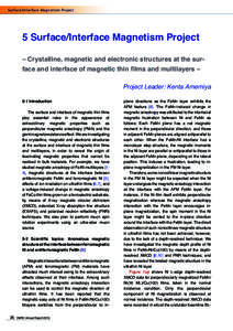 Surface/Interface Magnetism Project  5 Surface/Interface Magnetism Project – Crystalline, magnetic and electronic structures at the surface and interface of magnetic thin films and multilayers –  Project Leader: Kent
