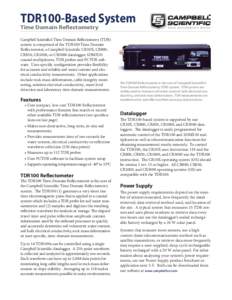TDR100-Based System Time Domain Reflectometry Brochure