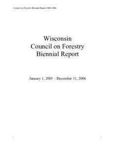 COUNCIL OF FORESTRY BIENNIAL REPORT
