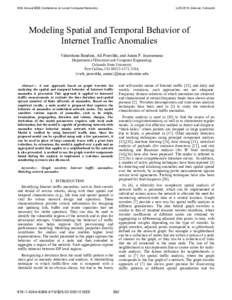 Modeling Spatial and Temporal Behavior of Internet Traffic Anomalies