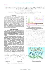 Photon Factory Activity Report 2006 #24 Part BChemistry 4B2/2004G054  Ab Initio Structure Determination of the colorless form of Thymolphthalein dye