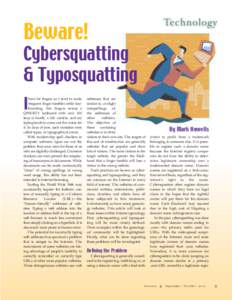 Technology  Beware! Cybersquatting & Typosquatting I