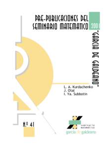2001  “garcia de galdeano” PRE-PUBLICACIONES del seminario matematico