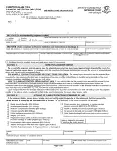 EXEMPTION CLAIM FORM, FINANCIAL INSTITUTION EXECUTION