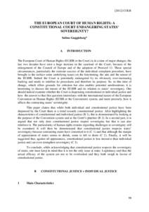 [2012] COLR  THE EUROPEAN COURT OF HUMAN RIGHTS: A CONSTITUTIONAL COURT ENDANGERING STATES’ SOVEREIGNTY? Solène Guggisberg*