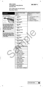 Official Ballot Presidential Primary Election April 26, 2016 BS REP 1