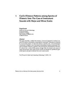 1  Cyclic-Distance Patterns among Spectra of Diatonic Sets: The Case of Instrument Sounds with Major and Minor Scales