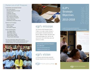 EJP’s Strategic Objectives At Danville Correctional Center For-credit Courses