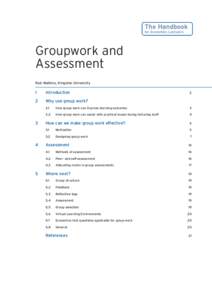 Groupwork and Assessment (from The Handbook for Economics Lecturers)