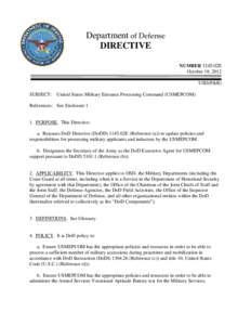 DoD Directive 1145.02E, October 18, 2012