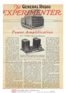 Power Amplification - GenRad Experimenter Oct 1927
