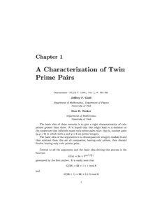 Chapter 1  A Characterization of Twin