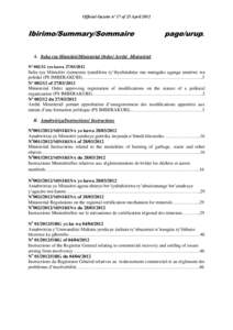 Official Gazette nº 17 of 23 AprilIbirimo/Summary/Sommaire page/urup.