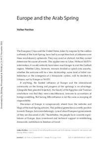 Europe and the Arab Spring  Downloaded by [Stiftung Wissenschaft & Politik] at 21:49 23 November 2011 Volker Perthes