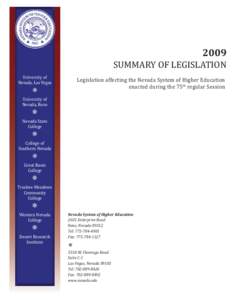 2009 Summary of Legislation Title Page.indd
