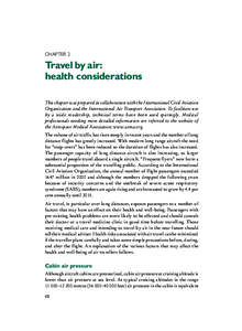 INTERNATIONAL TRAVEL AND HEALTH[removed]CHAPTER 2 Travel by air: health considerations