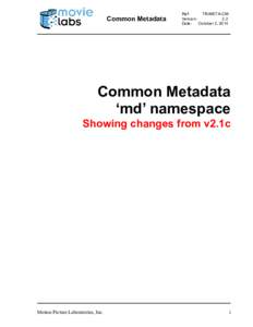 Common Metadata  Ref: TR-META-CM Version: 2.2